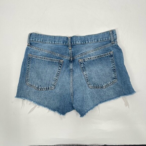 MNG Hailey Cut Off Denim Jean Shorts Button Fly Sz 8 - Picture 3 of 4
